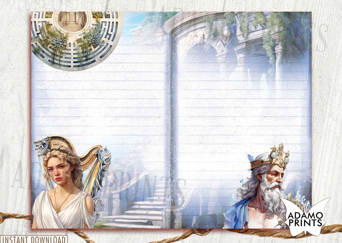 Ancient Greek Mythology Junk Journal Pages: Vintage Ephemera (PDF & JPG ...
