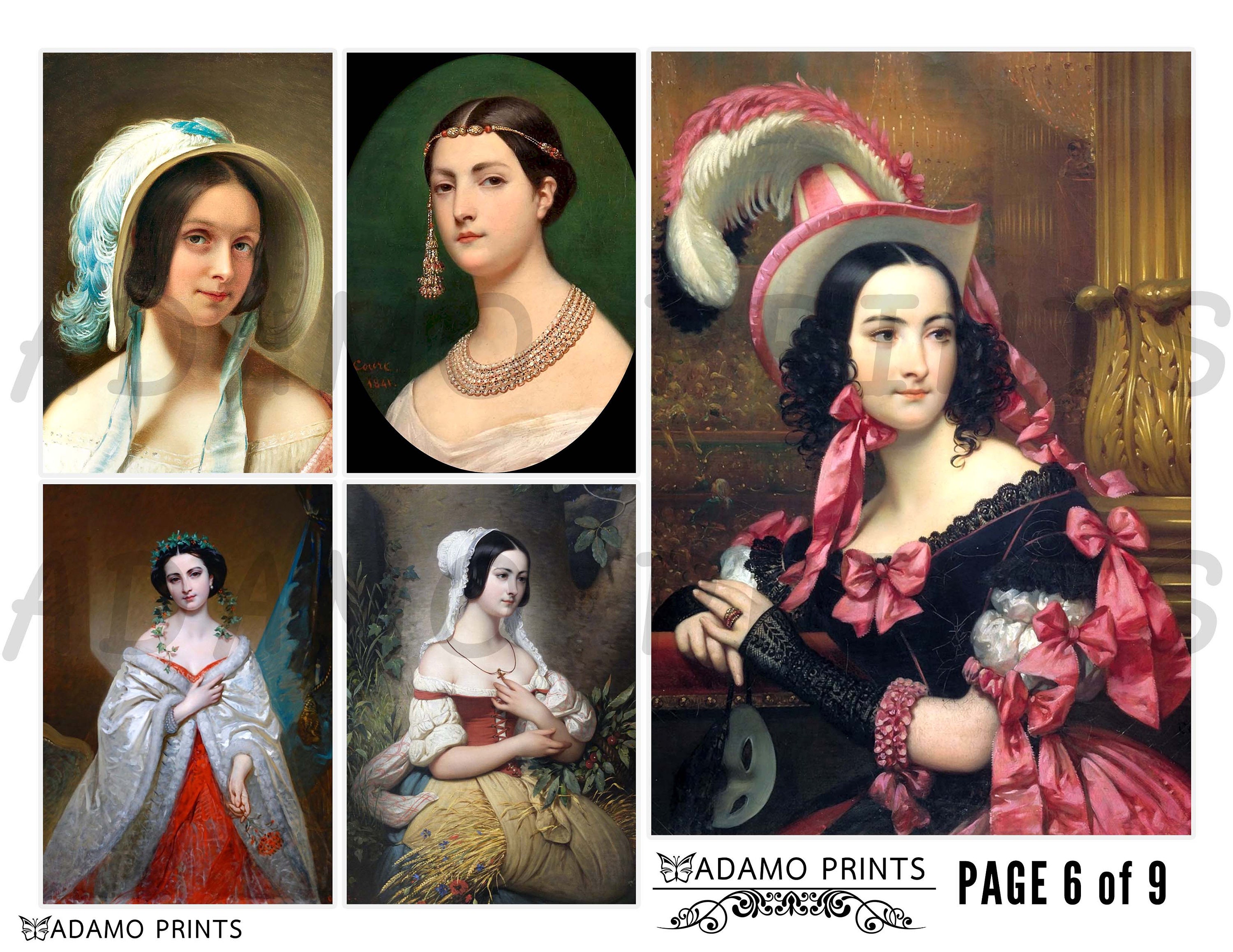 Beauty in the Past Set1, Women Digital, Vintage Art