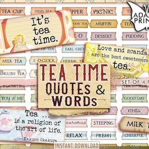 Citazioni e parole per l'ora del tè, Parole per il diario, Parole per il junk journaling, Kit per diario spazzatura, Definizione, Supporti misti, Effimeri artistici, Citazioni stampabili