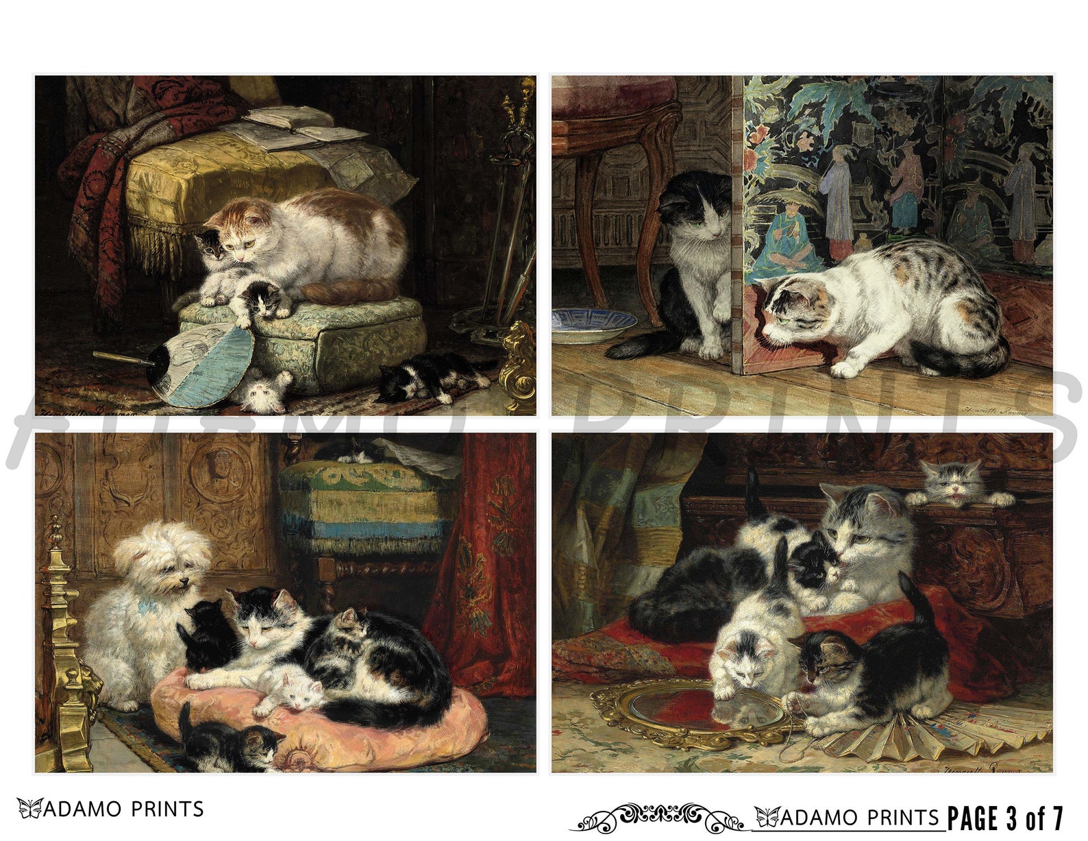My Cat, Ephemera Kit, Cards, Printable Images, Vintage Art, Classic ...
