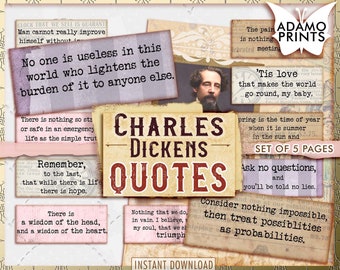 Charles Dickens Quotes, Junk Journaling Words, Journal Prompts, Junk Journal Kit, Definition, Mixed Media, Art Ephemera, Printable Quotes