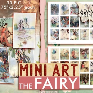 Mini Art - Die Feen, Digitale Bilder, Miniaturbilder, Prinz, Prinzessin, Feenzauber, Vintage, Kind, Shabby, Märchen, Scrapbook