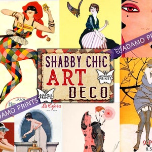 Shabby Chic Art Deco, Fashion Digital, Embellishment Digital, Vintage Art, ATC, Ephemera Classic, Junk Journal, Ephemera Art, Digital Print