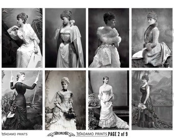 1880年代のビクトリア朝ファッション関連資料、ヴィンテージアート画像