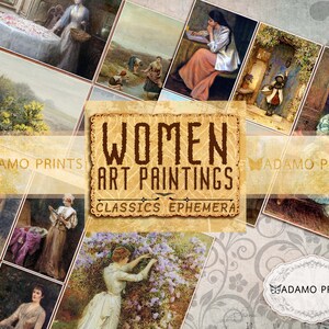Women Art Digital Painting, Scrapbook Ephemera, Classic, Prints, Vintage Art, Ephemera Classics, Collage, Papers, Printable Paper, Download