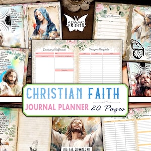 Christlicher Glaube an JESUS Junk Journal Kit, Gebet Hingabe Planer Collage Sheets, Ephemera druckbare Scrapbook Gott christliche druckbare