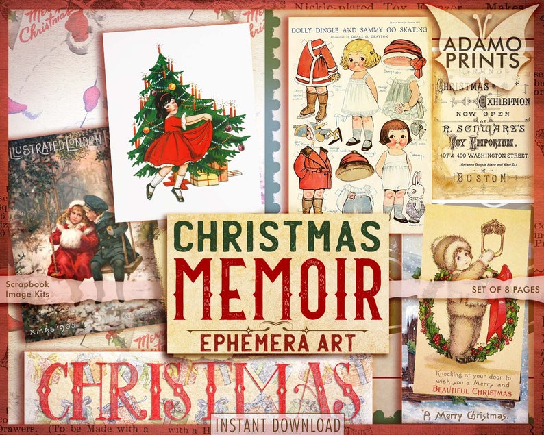 Christmas Memoir December Christmas Cards Collage Sheet Etsy