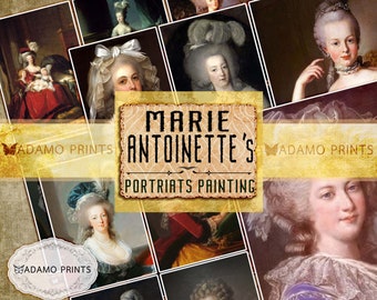 Marie Antoinette’s Portraits, Digital Art, French Women, Classic, Paintings, Vintage Art, Ephemera Classics, Printable Paper, Download