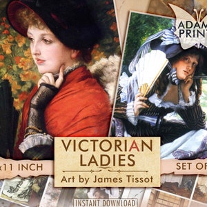 Victorian Ladies, Ephemera Junk Journal, Ephemera Classic, Painting, Digital Image, Digital Collage, Scrapbook Ephemera, Printable Images