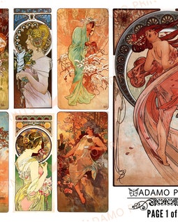Alphonse Mucha Digital Art, Art Nouveau, Classic, Paintings