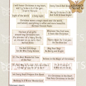 Christmas Phrases & Sayings, Journal Words, Parchment, Mixed Media, Phrases, Embellishment, Collage Sheet, Scrapbooking, Printable, Ephemera image 7