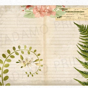 Botanical Garden Journal Kit, Journal Page, Ephemera Journal, Embellishments, Printable Journal Kit, Scrapbook Plants, Vintage Nature image 5