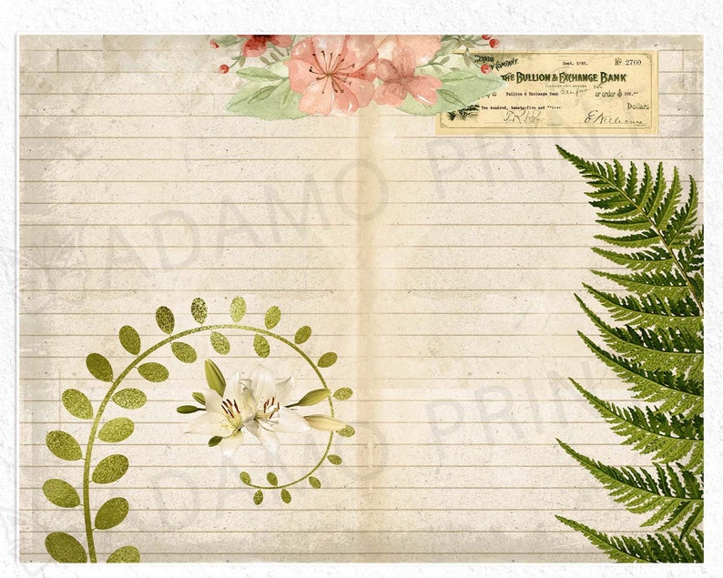 Botanical Garden Journal Kit, Journal Page, Ephemera Journal, Embellishments, Printable Journal Kit, Scrapbook Plants, Vintage Nature image 5