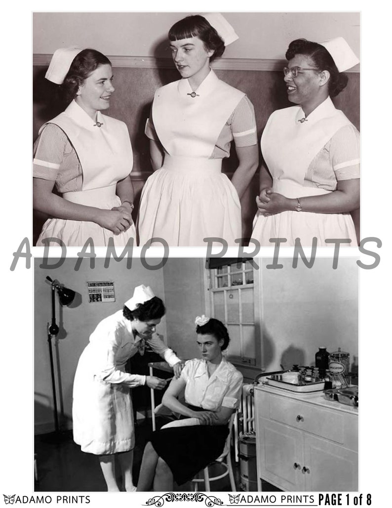 Digital Collage Antique Photo Printable Images Junk Journal Kit Digital Images Vintage Nursing Ephemera Art Scrapbook Kit