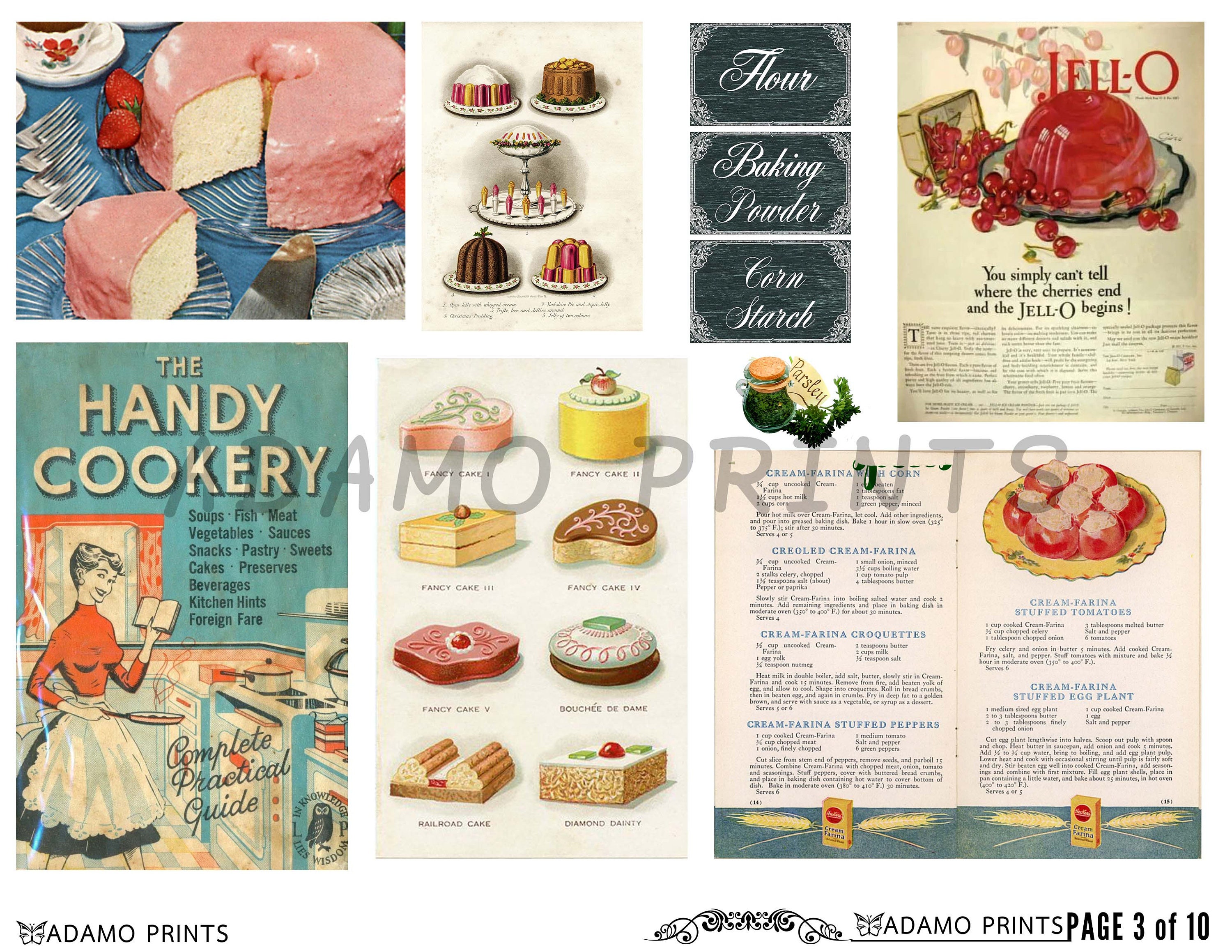 Vintage Cooking Ephemera Pack Food Ephemera Printable Etsy