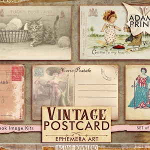 cartes postales vintage, Old Postage Digital, Cartes postales imprimables, ATC, Ephemera Classic, Images numériques, Collage numérique, Art vintage, Télécharger
