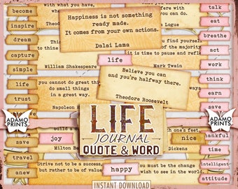 Mots et citations pour un journal intime, Mots motivants, Mots indésirables dans un journal, Citation inspirante numérique, Définition, Techniques mixtes, Mots éphémères