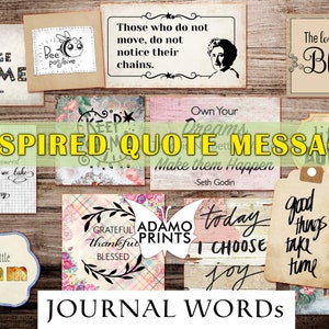 Citazione ispirata Messaggio Diario Parole, Parole del diario spazzatura, Kit diario spazzatura, Definizione, Mixed Media, Arte effimera, Citazioni stampabili