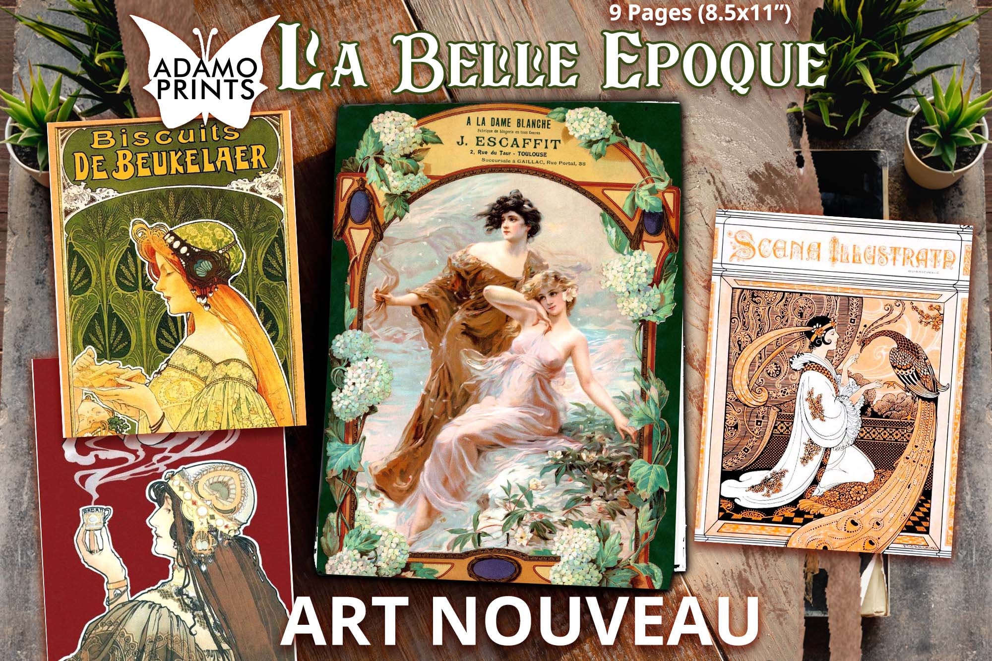 La Belle Époque Art Nouveau, Women Digital, Shabby, Vintage Art