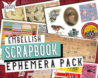Red Ephemera Pack Instant Download, Printable, Digital Collage Diary ...