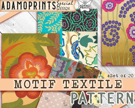 Motif Textile Pattern Junk Journaling Kit Paper for Journal | Etsy