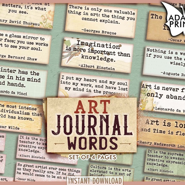 アートジャーナルの言葉、ジャンクジャーナルの言葉、ジャーナルのプロンプト、ジャンクジャーナル、定義、ミクストメディア、アートエフェメラ、印刷可能な引用句