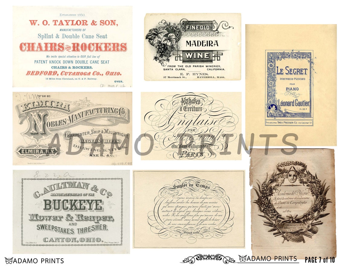 Vintage Ephemera Script, Old Letter, Postcards, Ticket, Ephemera ...