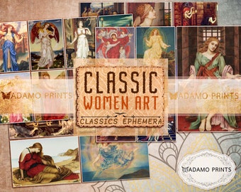 Classic Women Art, Scrapbook Ephemera, Digital Images, Prints, Vintage Art, Ephemera Classics, Collage, Papers, Printable Paper, Download