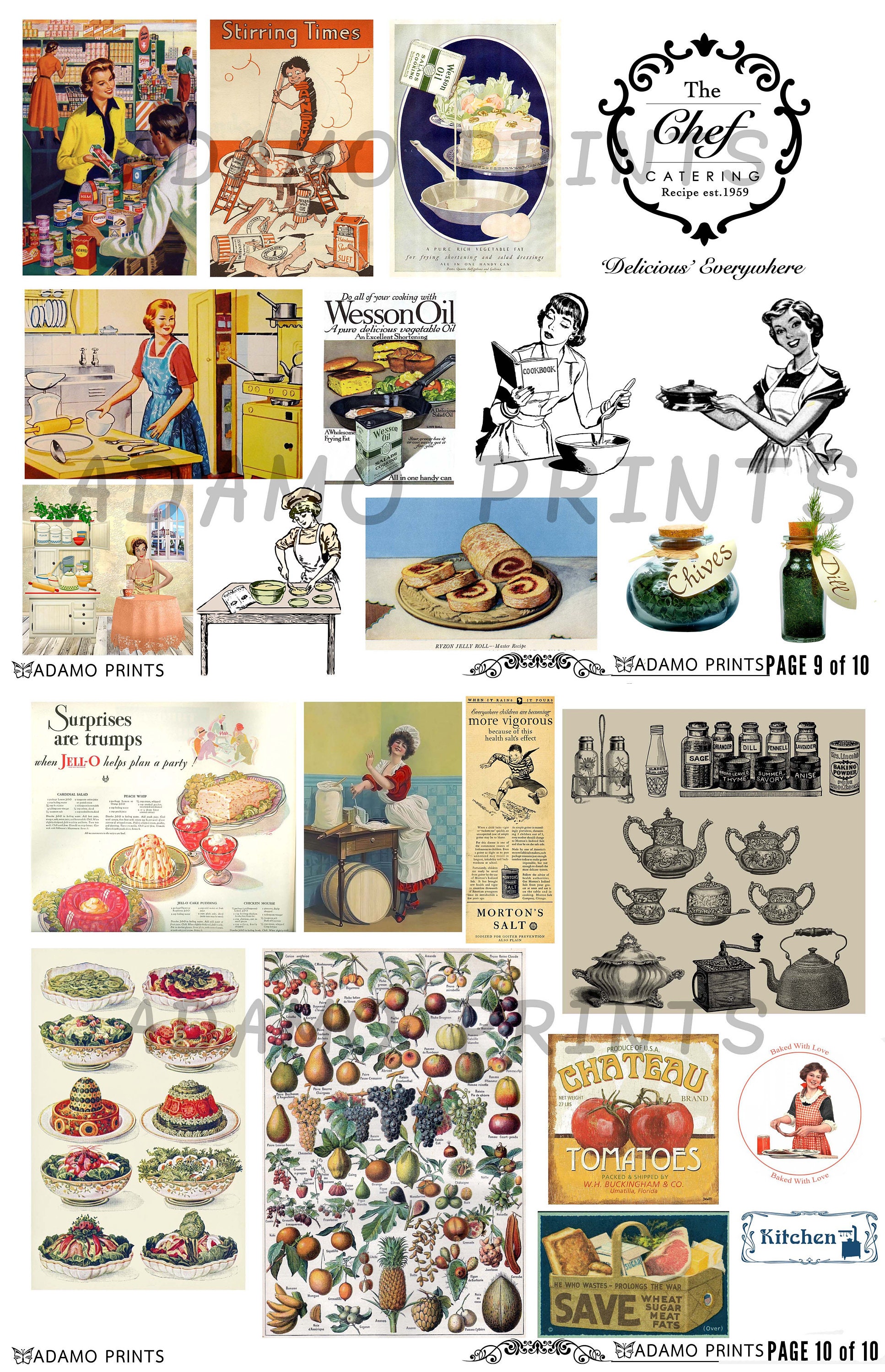 Vintage Cooking Ephemera Pack Food Ephemera Printable Etsy