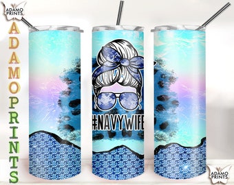 Navy / Light Blue Handmade Boutique School Colours Bun Wraps