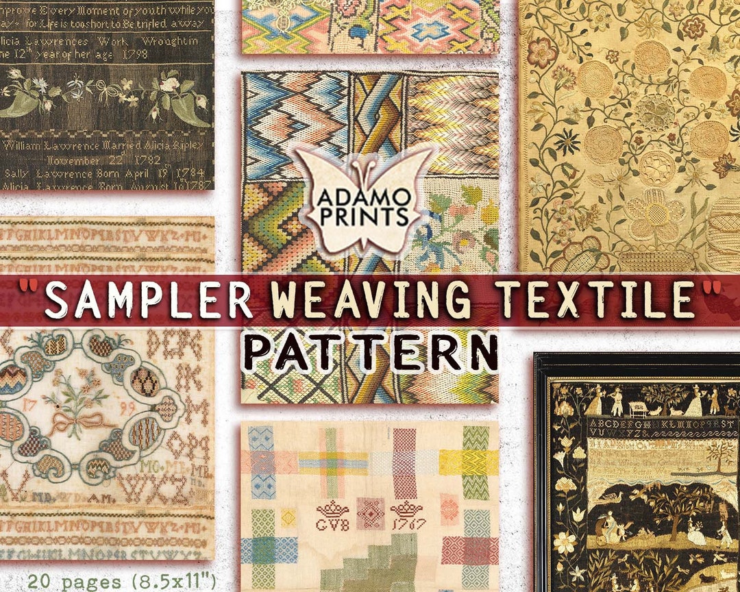 Sampler Weaving Textile Pattern, Shabby, Journaling Kit, Paper for ...