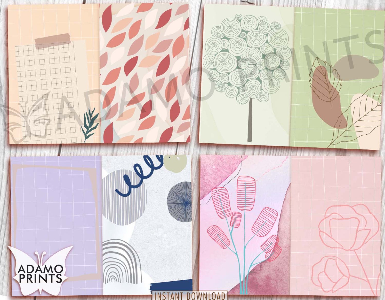 Pastel Texture Journal Kit Journal Page Ephemera Journal Etsy