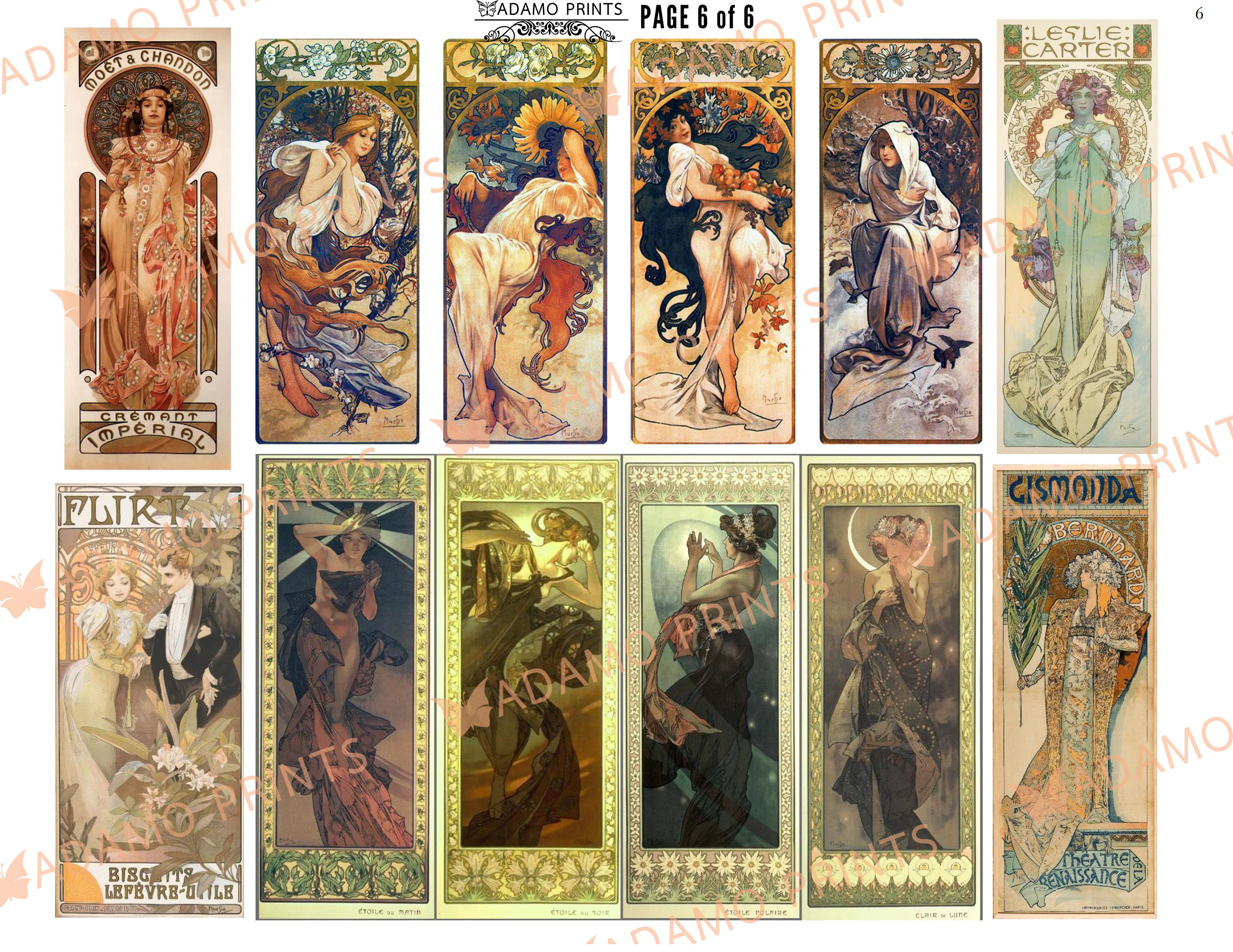 Alphonse Mucha Digital Art, Art Nouveau, Classic, Paintings