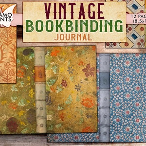 Vintage Bookbinding Journal, Vintage Book Cover, Ephemera Classics, Digital Image, Embellishment Digital, Ephemera Pack, Journal Kit