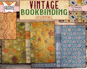 Vintage Bookbinding Journal, Vintage Book Cover, Ephemera Classics, Digital Image, Embellishment Digital, Ephemera Pack, Journal Kit