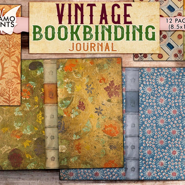 Vintage Bookbinding Journal, Vintage Book Cover, Ephemera Classics, Digital Image, Embellishment Digital, Ephemera Pack, Journal Kit