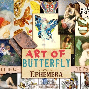 Sztuka motyla, motyle papillon, zniszczony, obrazy cyfrowe, efemeryda klasyczna, obraz do druku, sztuka vintage, kolaż cyfrowy, entomologia