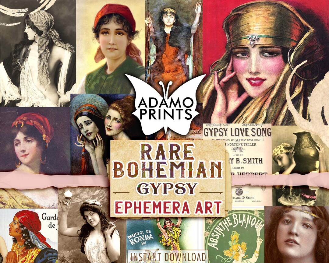 Rare Bohemian Gypsy, Digital Images, Boho, Photos, Vintage, Classic