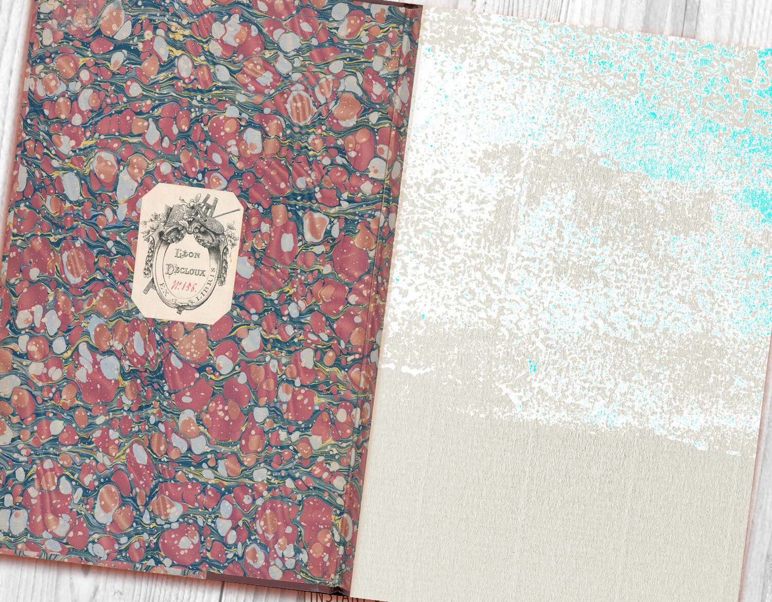 Inside Print Book Cover, Blank Journal, Vintage Journal Kit, Paper for ...