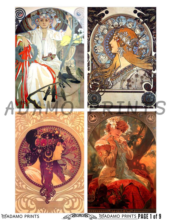 Alphonse Mucha Rare Collection, Art Nouveau, Embellish