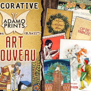 Dekorativer Jugendstil, ATC, Werbung, Poster, Cover, Vintage Art, Scrapbook Ephemera, Ephemera Classics, Digitale Bilder, Scrapbook