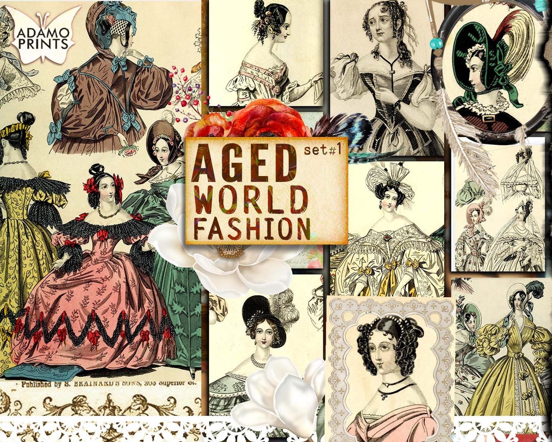 Aged World Fashion Set1, Fashion Digital, Digital Collage, Ephemera  Classics, Vintage Art, Scrapbook Ephemera, Junk Journal, Women Art - Etsy