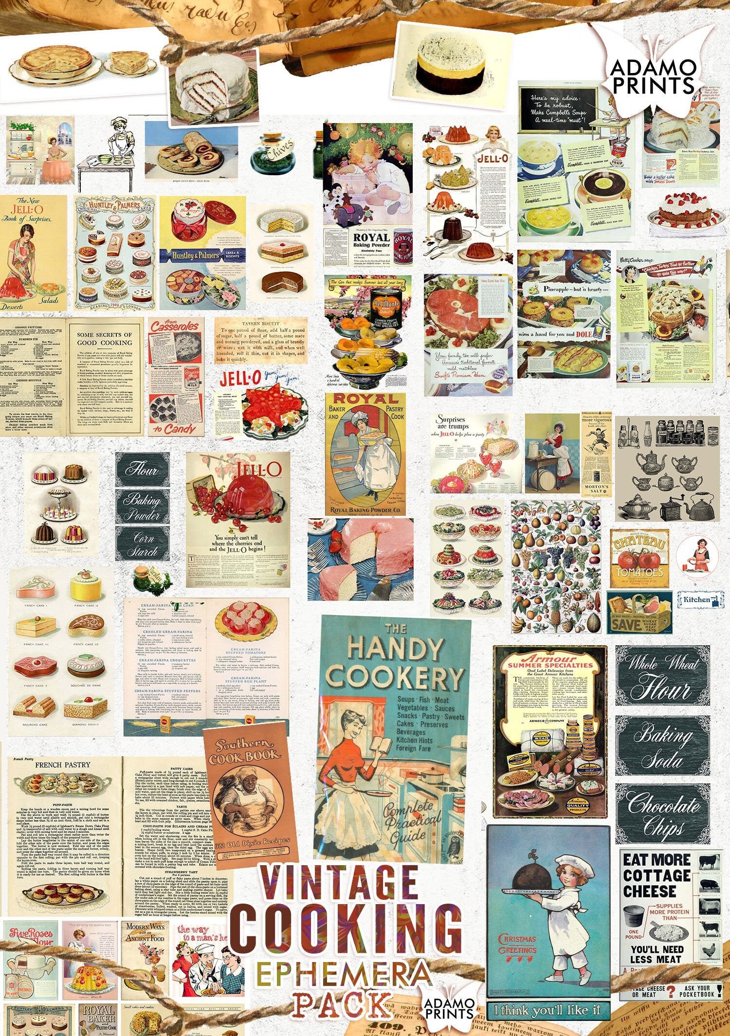 Vintage Cooking Ephemera Pack Food Ephemera Printable Etsy France