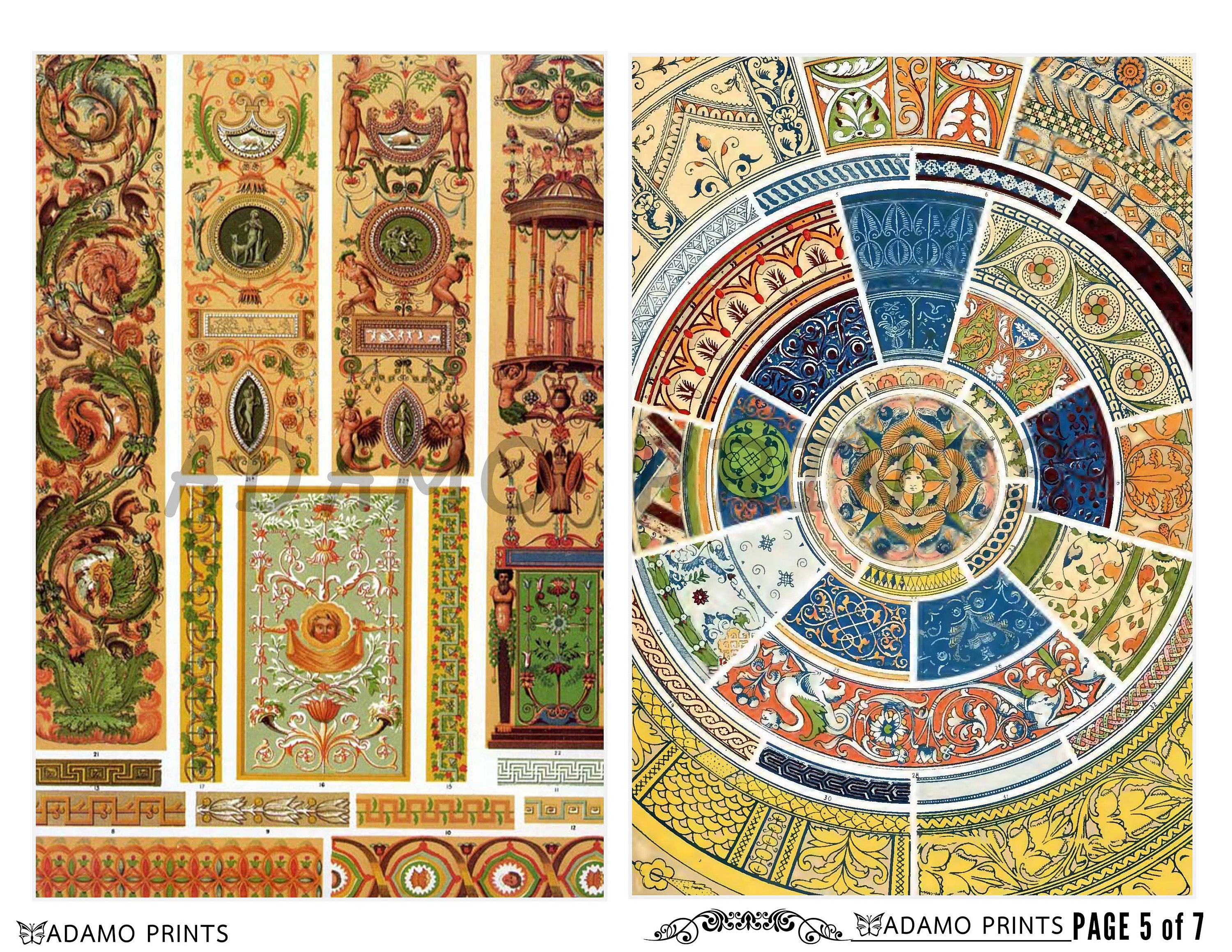 Antique Renaissance Pattern, Antique Wallpaper Digital, Ephemera ...