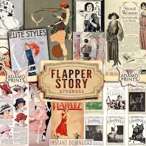 Flapper Story, Vintage Photo, Ephemera Classics, Digital Image, Junk Journal, Fashion, Scrapbook Women Digital, Magazine, Advertising
