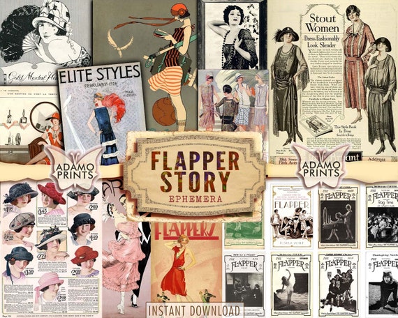 Flapper Story Vintage Photo Ephemera Classics Digital Image Junk Journal Fashion Scrapbook Women Digital Magazine Advertising Etsy Canada