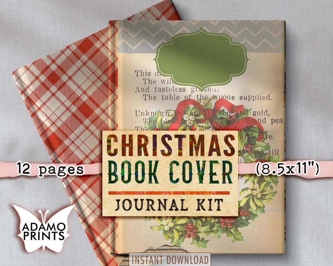 Christmas Book Cover, Vintage Book Cover Pattern, Grunge Digital Paper, Junk Journaling Kit, Paper for Journal Kit, Digital Paper - Etsy Christmas Book Cover, Vintage Book Cover Pattern, Grunge Digital Paper, Junk Journaling Kit, Paper for Journal Kit, Digital Paper - Etsy