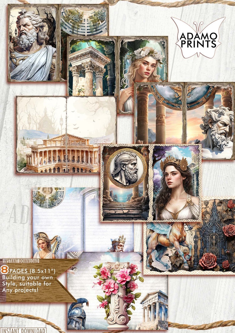 Ancient Greek Mythology Junk Journal Pages: Vintage Ephemera (PDF & JPG ...