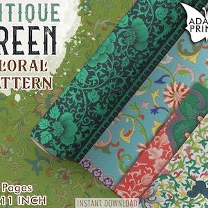 Antik Blumenmuster, Junk Journaling Kit, Papier für Journal Kit, Wallpaper Digital, Digitales Papier, Printable Hintergrund, Scrapbook