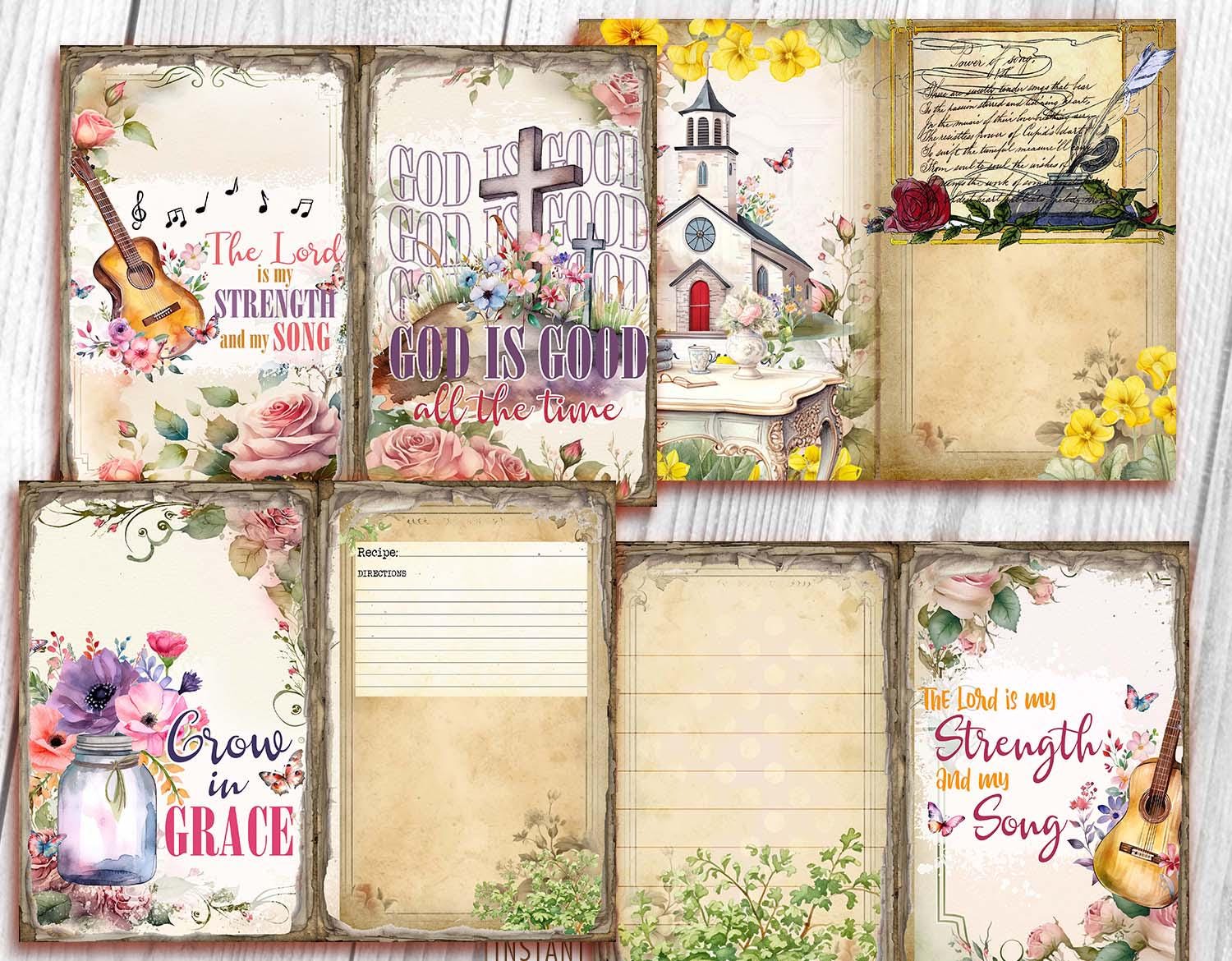 Christian Junk Journal Kit: Vintage Faith &amp; Prayer Ephemera (digital Download) - Etsy